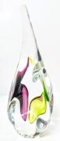 Gorgeous Vibrant Signed Art Glass Paperweight, 8" Tall, No Chips or Cracks
