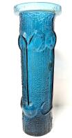 Vibrant Vintage PEEDEE Italy Handmade Blue Glass Vase, 13.15" Tall, No Chips or Cracks