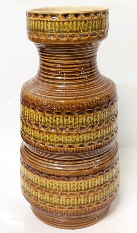 Vintage Mid Century Modern SPARA West Germany 541&bull;35 Vase, 19.5" Tall, Crazing And Flea-Bites Present