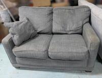 2-Seater LA-Z-BOY Love Seat With Attatched Back Cushions, 37" &times; 54" &times; 33" Tall, Staining On Arm, Spotting on Cushions, Debris By Seams, No Odour