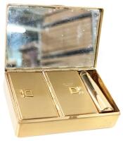 Vintage Art Deco ELGIN AMERICA Compact Cosmetics Case With Original Powder Puff, Mirror Loose, Compact, 2.25" &times; 3.5" &times; 2"