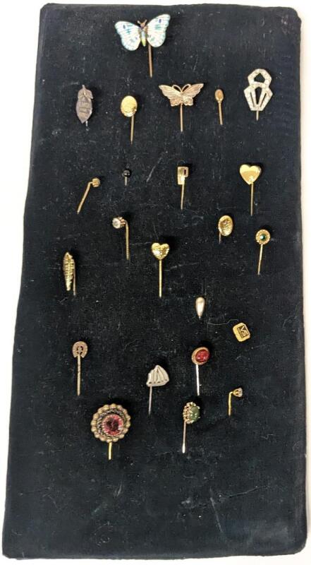20+ Vintage to Modern Stick Pins in 7.5" &times; 15.25" Display