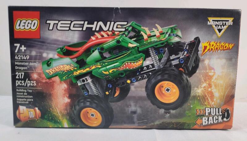 New , Sealed - LEGO Technic : Monster Jam Dragon Build Set , #42149 . Retired . Some wear to box
