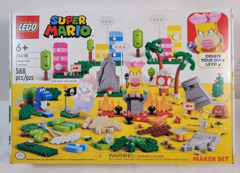 New , Open Box - LEGO Super Mario Creativity Toolbox , #71418 . Retired . Open Box , Sealed Bags