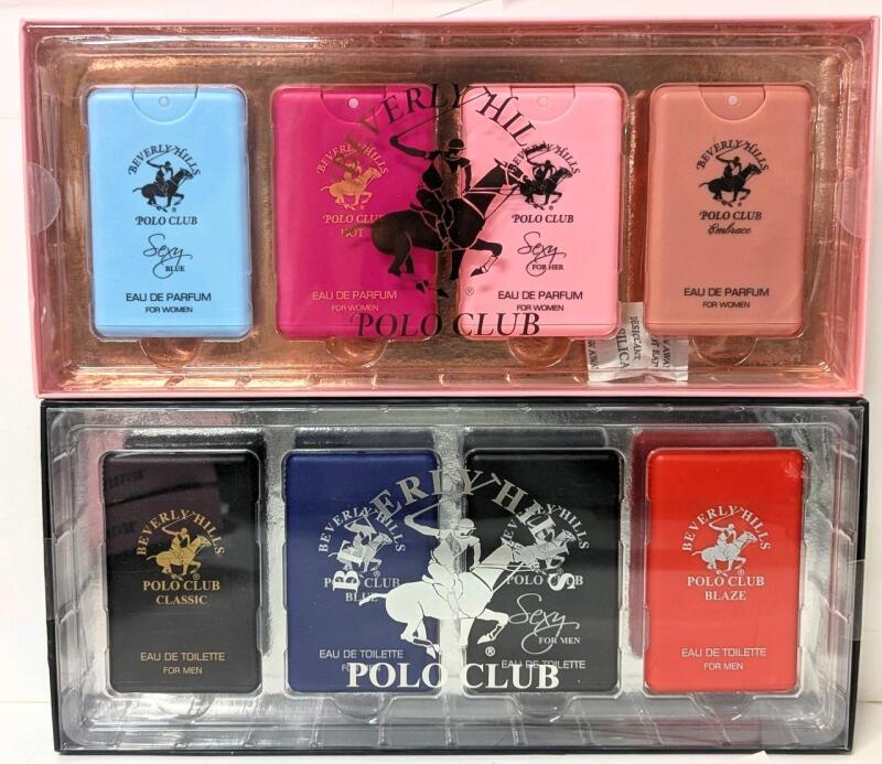 2 New Beverly Hills Polo Club 4-Pack Eau De Toilette For Men & Women, 20ml Each