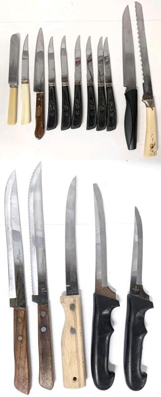 Kitchen & Steak Knives Made in England & Japan, Up To 13.5" Long