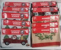 10 New Holiday Style Tapestry Table Runners , Three (3) Different Designs . All Runners measure 13"&times;68"