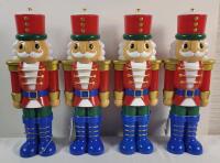 Four (4) New Holiday Style 14" Light-Up Nut Cracker Soldiers . Tested Working , Requires 2 AAA Batteries (not included)