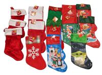 16 New Christmas Stockings Incl Star Wars Mandalorian Baby Yoda, Up To 14" Long