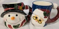 2 Vintage to Newer Holiday Mugs. Tallest Measures 4.25"