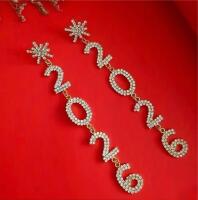 2026 Long Drop Linked Sparkled Earrings Post back pierced approximately 4.72&rsquo;&rsquo; Statement Drop Stock photos added
