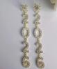 2026 Long Drop Linked Sparkled Earrings Post back pierced approximately 4.72&rsquo;&rsquo; Statement Drop Stock photos added - 2