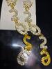 2026 Long Drop Linked Sparkled Earrings Post back pierced approximately 4.72&rsquo;&rsquo; Statement Drop Stock photos added - 3