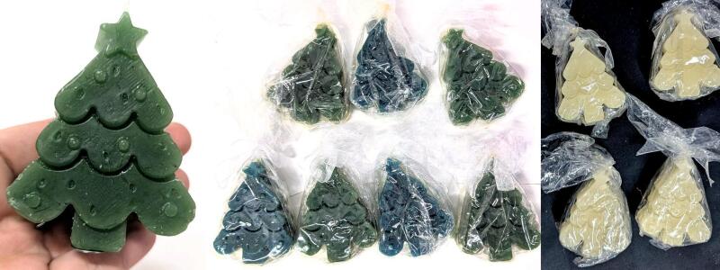 11 New 3.25" Long Christmas Tree-Shaped Candles (Individually Wrapped)