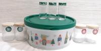 Lot of New Holiday Items, Including 2 Large Tupperware Containers, 4 Glass Jars & 3 Spice Jars