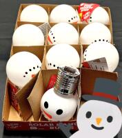 10 New Snowman Solar Hanging Bulbs, 4.5" Long Each
