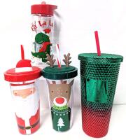 4 New Holiday-Themed Cold Drink Tumblers With Straws Up To 695ml