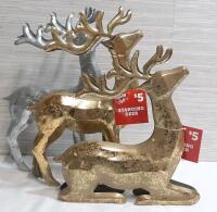3 New Standing Deer Metal Figurines