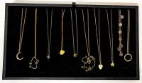 10 Assorted Necklaces in 14.8" &times; 8.4" Necklace Display