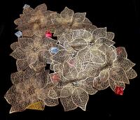 8 New Metallic Poinsettia PVC Placemats, 16.9" &times; 17.5"