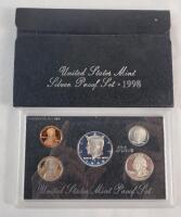 1998 USA Silver Proof Coin Set in Case , Uncirculated