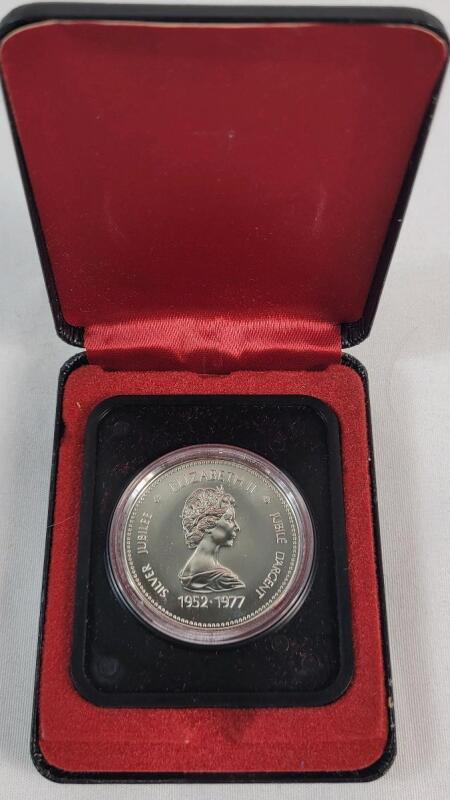 1977 (1952-) Canadian Silver Queen Elizabeth Silver Jubilee / Throne of the Senate One Dollar Coin in Case , Uncirculated