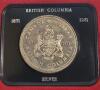 1971 (1871-) Canadian Silver British Columbia One Dollar Coin in Case . - 4