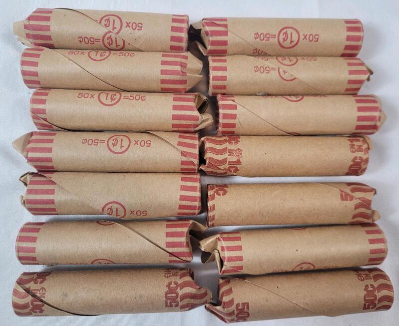 14 Rolls Canadian Pennies . Various Years & Condition
