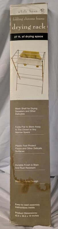 Vintage New Whole Home Chrome Drying Rack. 42.5" by 30.5" by 19"