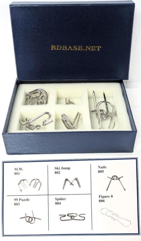 New 6-Piece Metal Brain-Teaser Puzzles in RDBase.Net Gift Box