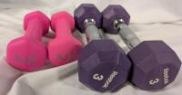 4 Lightweight Dumbells. 2x 2lbs. 2x 3lbs