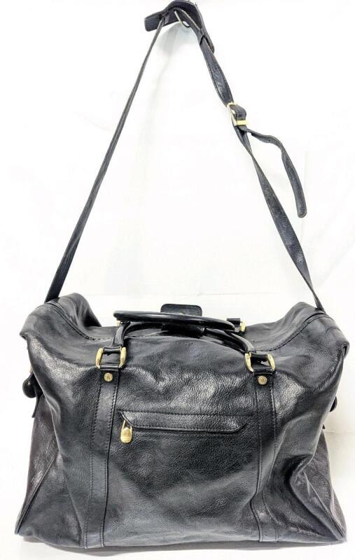 Vintage Italian Leather BARANTANI Duffel / Travel Bag, 18" &times; 7.25" &times; 13" High (Excl Strap), Discoloration Inside