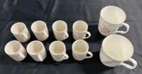 10 Vintage Tea/Coffee/Espresso Cups, Includes 8 Bowring Espresso Cups and 2 Sadler Bone China Tea/Coffee Cups