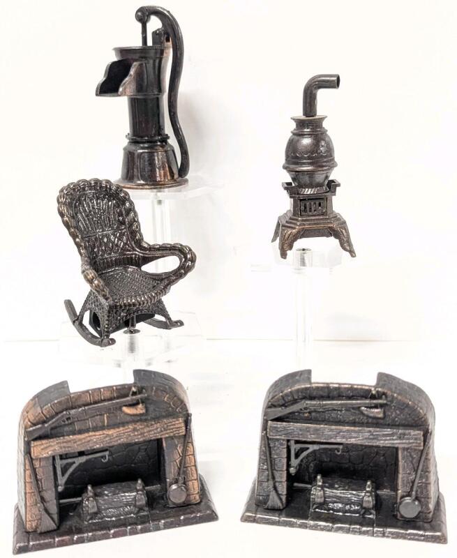 5 Vintage Pencil Sharpener Miniatures, Up To 3.5" Tall