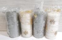 4 New Holiday Pillar Candles | 6" Tall