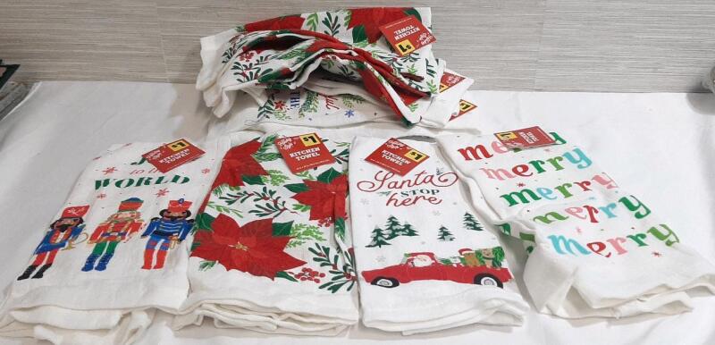 12 New Holiday Themed Kitchen Towels | 14"&times;24"