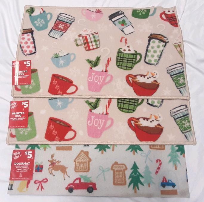 3 New Printed Rugs & Doormat | 18"&times;24" to 17"&times;27"