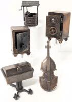 5 Vintage Pencil Sharpener Miniatures, Up To 3" Tall, Some Made in Hong Kong
