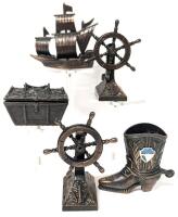5 Vintage Pencil Sharpener Miniatures, Up To 3.25" Tall, Some Made in Hong Kong
