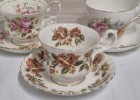 3 Vintage Teacups & Saucers Royal Albert & Regency