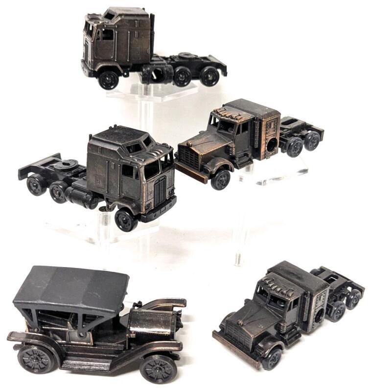 5 Vintage Pencil Sharpener Miniatures, Up To 1.75" Tall, Some Made in Hong Kong