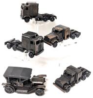 5 Vintage Pencil Sharpener Miniatures, Up To 1.75" Tall, Some Made in Hong Kong