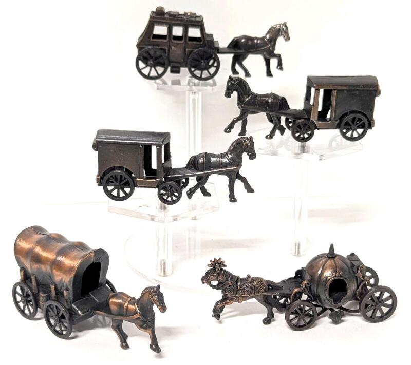 5 Vintage Pencil Sharpener Miniatures, Up To 1.75" Tall, Most Made in Hong Kong
