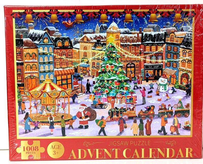 New 1008-Piece Jigsaw Puzzle Advent Calendar, 27.5" &times; 19.7"