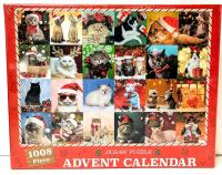 New 1008-Piece Cat Jigsaw Puzzle Advent Calendar, 27.5" &times; 19.7"