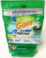 New GAIN Odor Defense 3in1 Fresh Water Sparkle Laundry Flings, 487g - 24 Flings