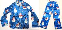 New Size 150 (Youth Size 12) 2-Piece Silky Snowman Pajamas
