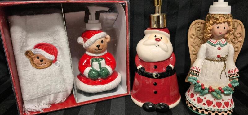 Christmas Bathroom Decor- Hand Soap Pumps 8" Tall
