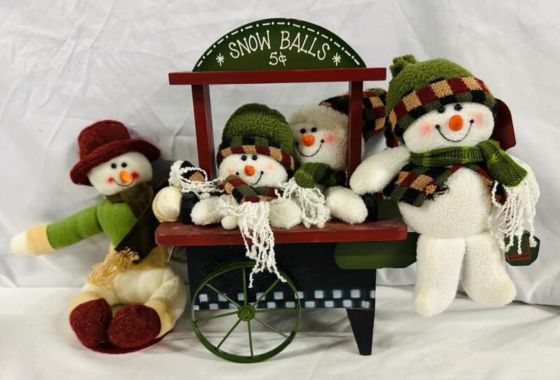 2 Christmas Snowman Decorations - See Description for Measurements