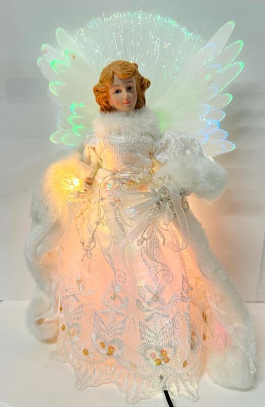 Beautiful Light-Up Angel Tree Topper, Colour-Changing Lights